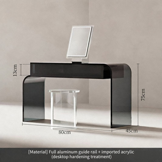 Acrylic Creative Transparent Integrated Dressing Table, Small Girl's Bedroom Makeup Table, Light Luxury Modern Minimalist Desk