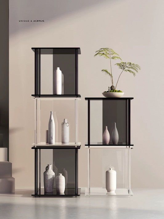 Acrylic storage rack, floor-standing shelf, living room display rack, multi-layer bookshelf, wine rack