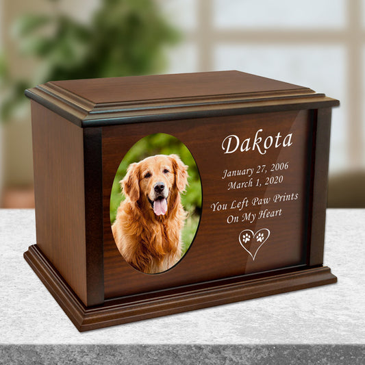 Dog Devotion Photo Frame Wood Pet Cremation Urn